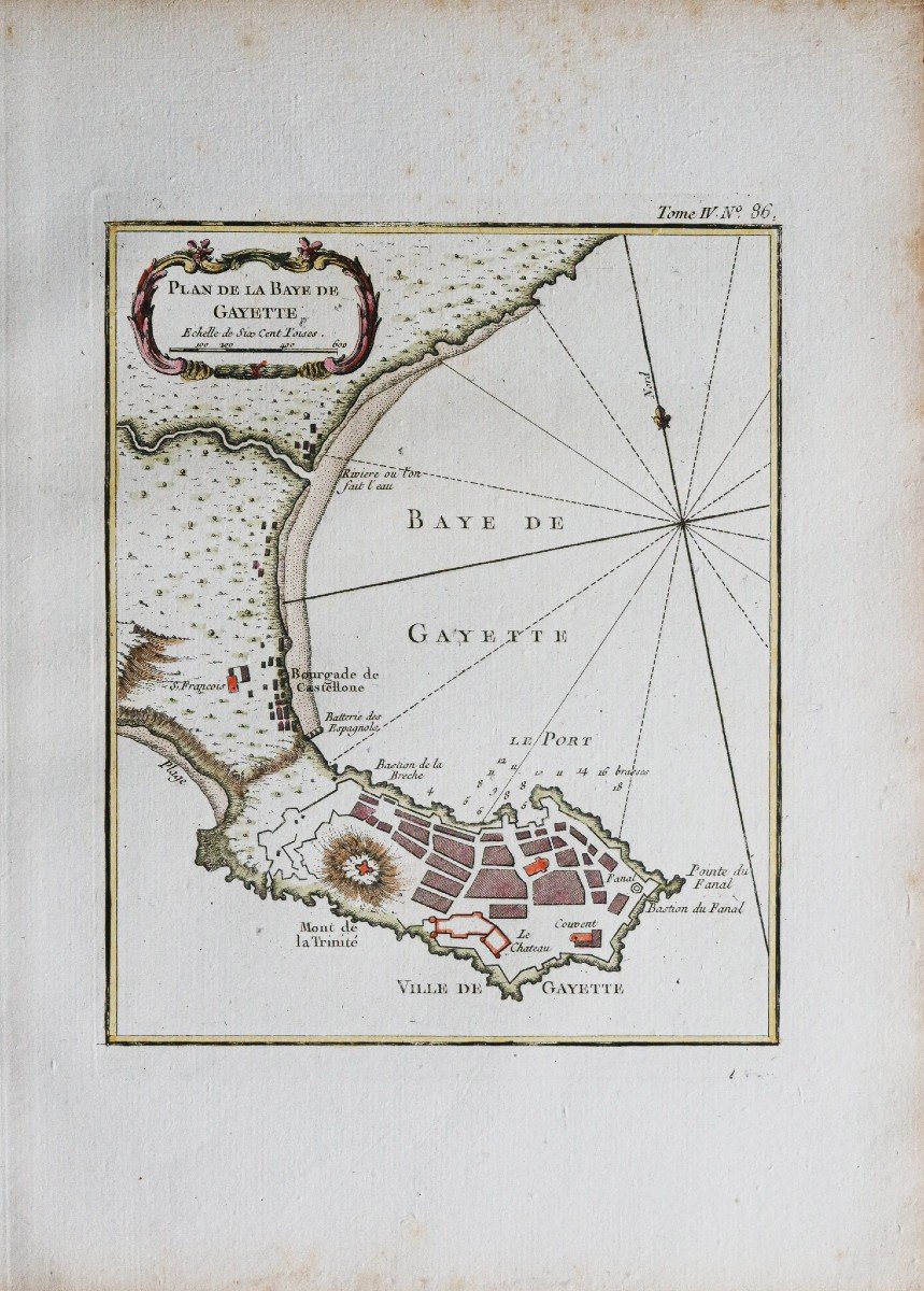 Old Map Of The Bay Of Gaeta – Italy-photo-2