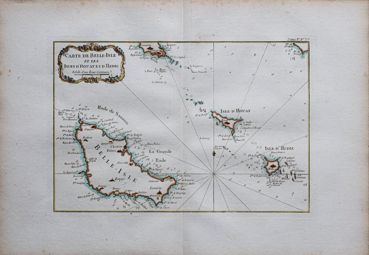 Carte Marine Ancienne – Belle-île – Houat – Hoedic-photo-2