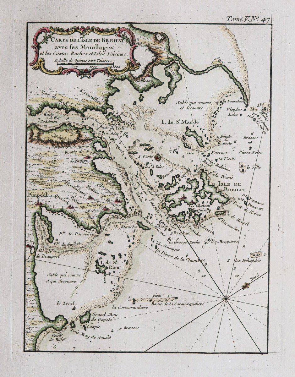 Old Marine Map – Bréhat Island - Brittany