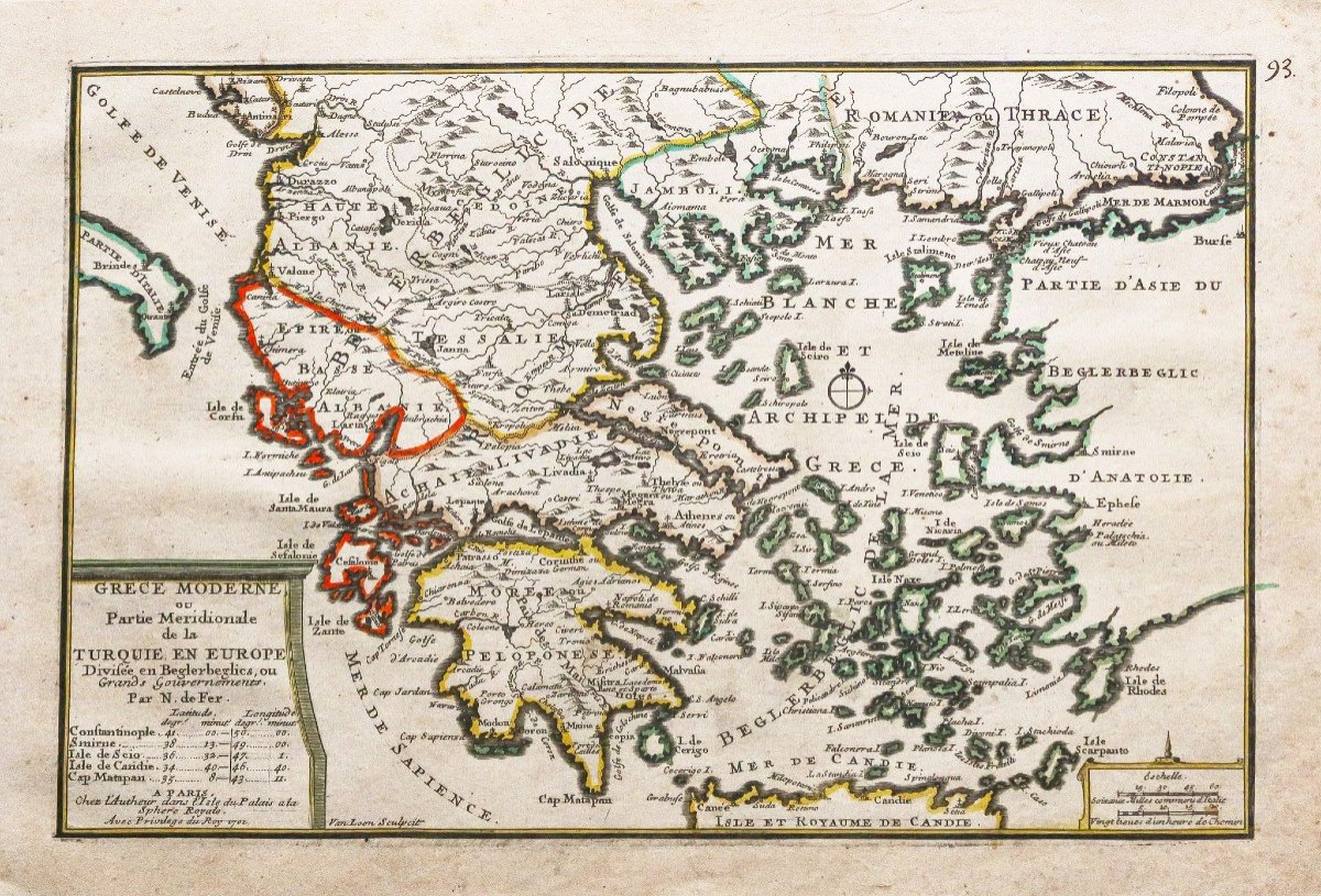 Ancient Geographical Map Of Greece