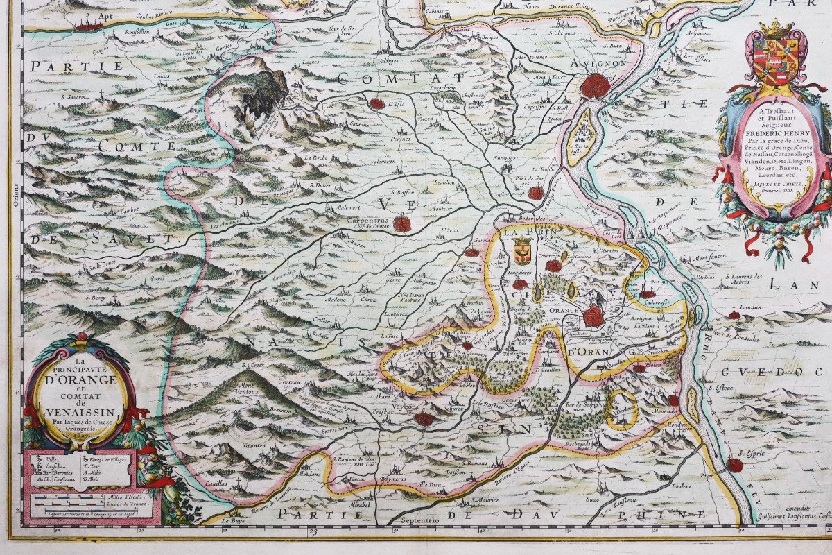 Old Geographical Map Of Venaissin – Avignon-photo-3