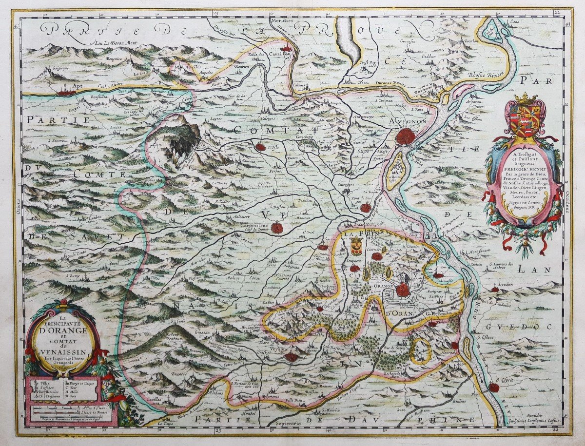 Old Geographical Map Of Venaissin – Avignon