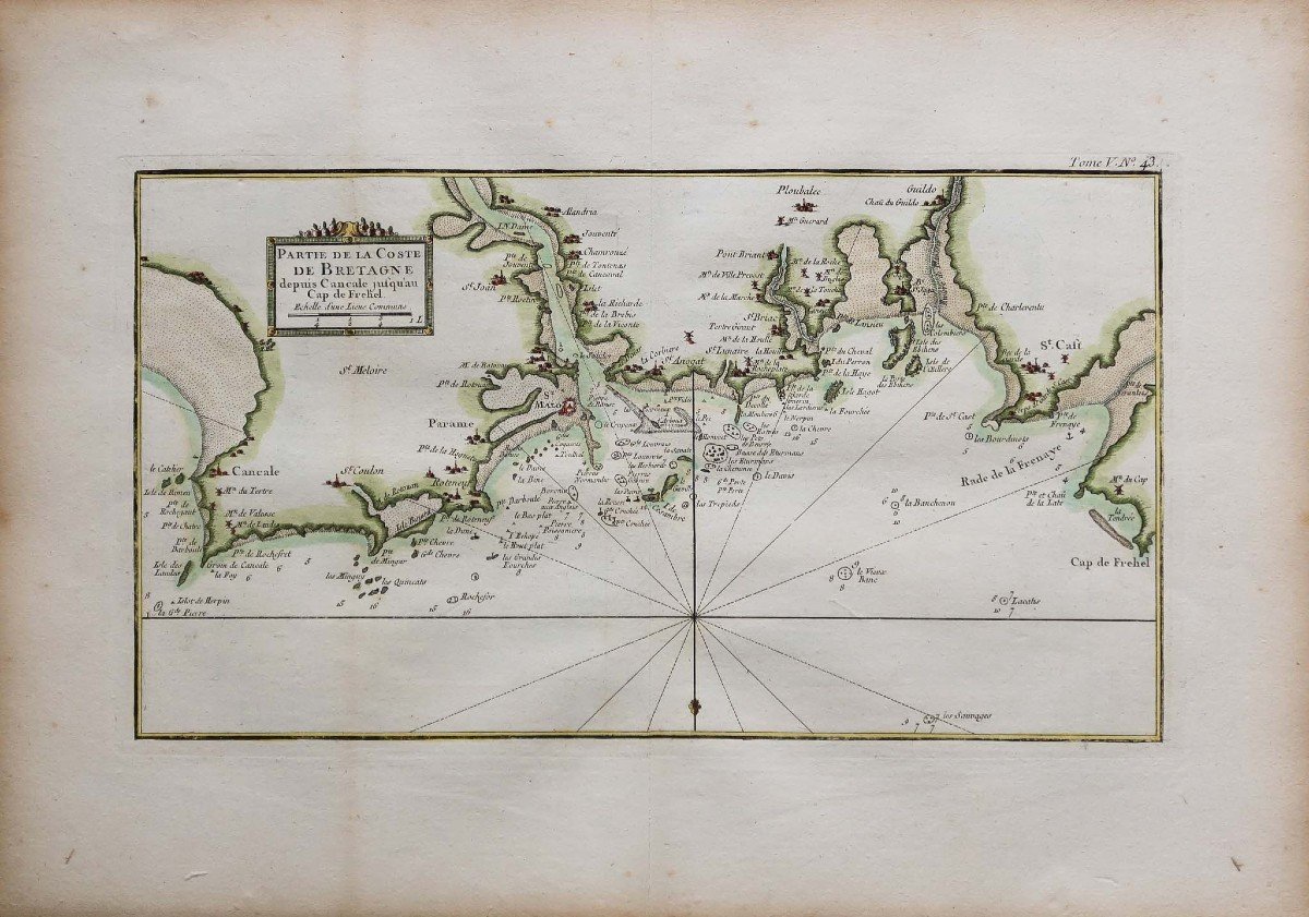 Old Nautical Chart Of Cancale – Cap Fréhel-photo-2