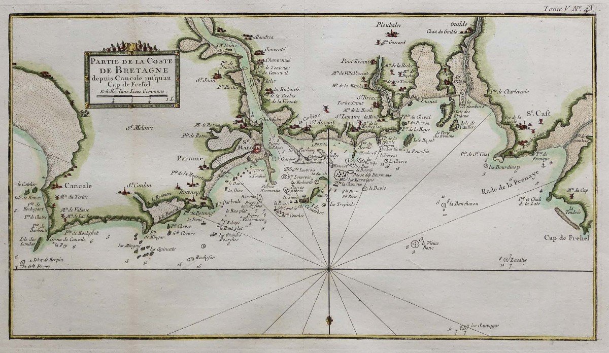 Old Nautical Chart Of Cancale – Cap Fréhel