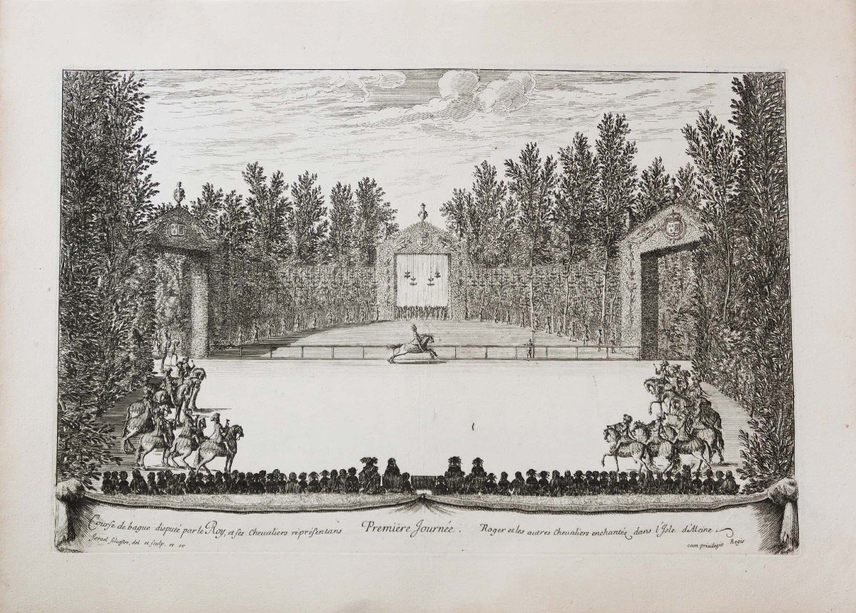 Gravure Ancienne – Les Fêtes De Versailles – Israel Silvestre-photo-2