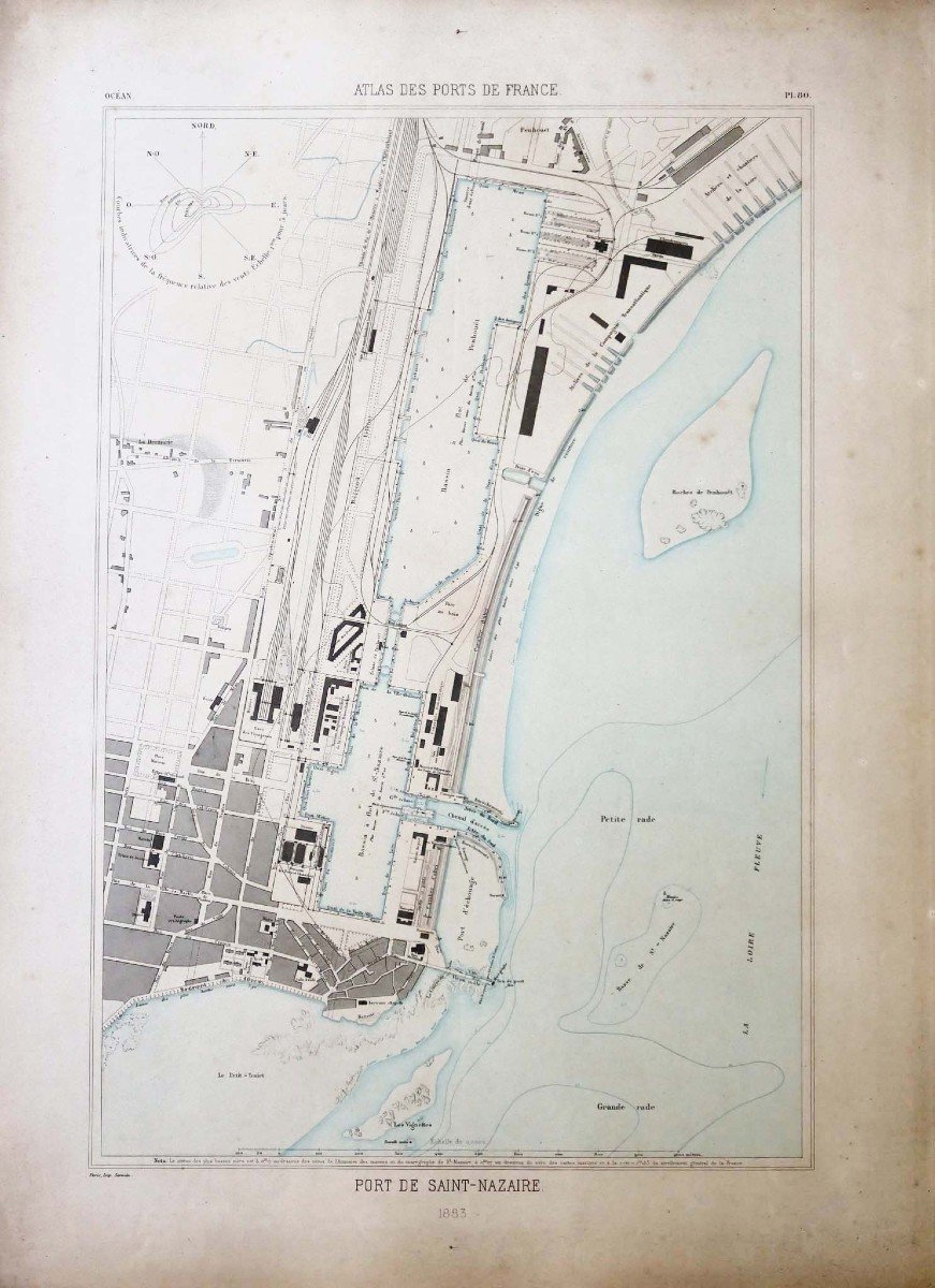 Old Marine Chart Of Saint-nazaire-photo-2