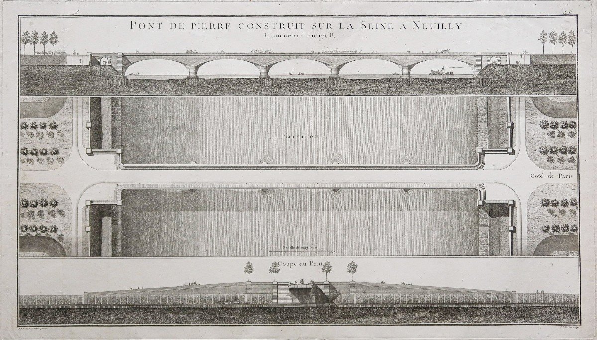 Old Engraving – Neuilly-sur-seine Bridge