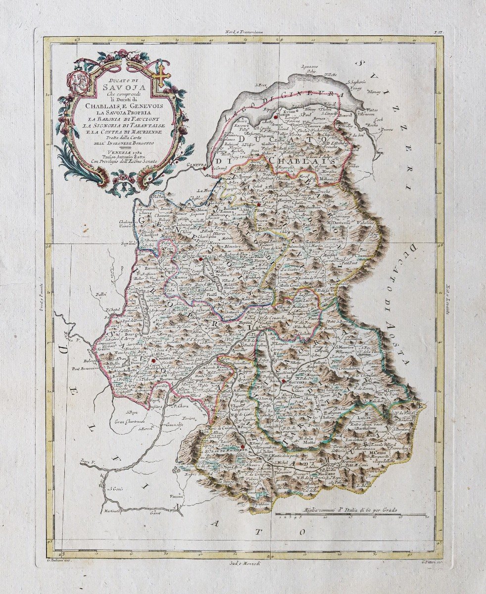 Old Geographic Map Of Savoy