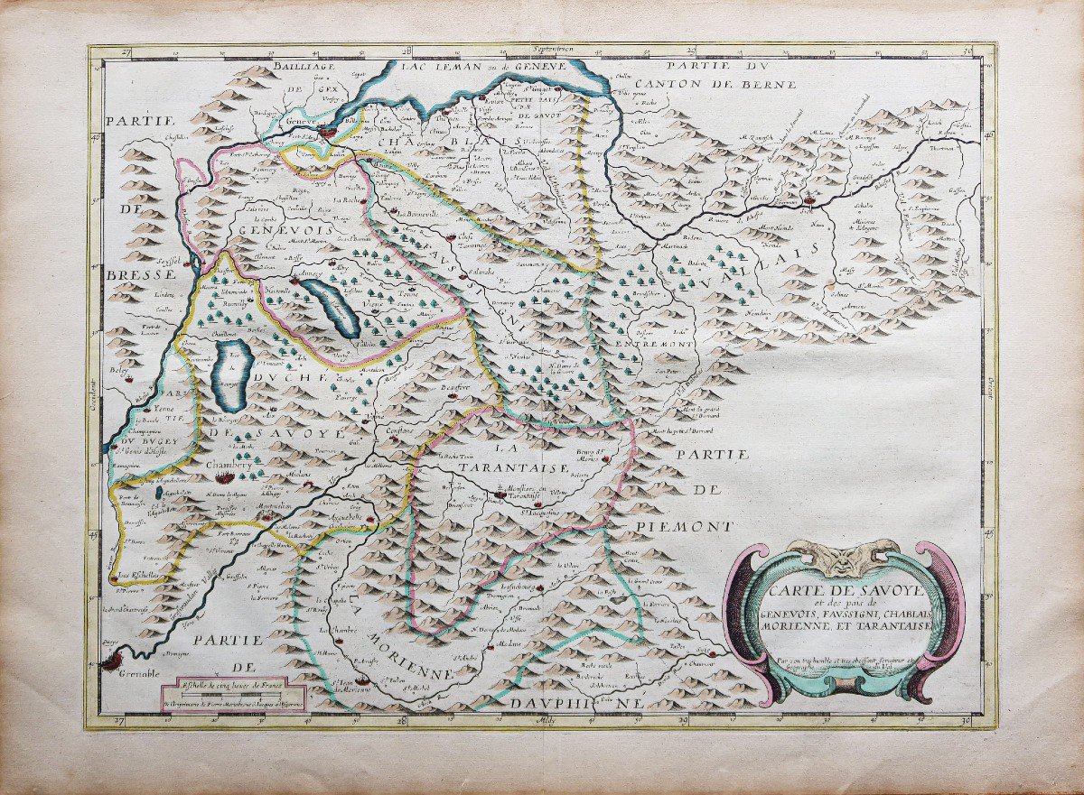 Carte Géographique Ancienne De Savoie-photo-2