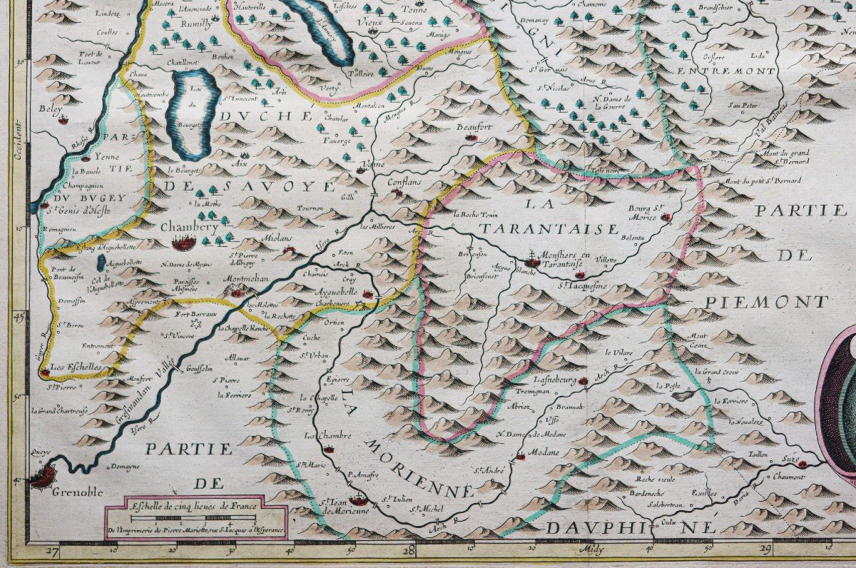 Carte Géographique Ancienne De Savoie-photo-3