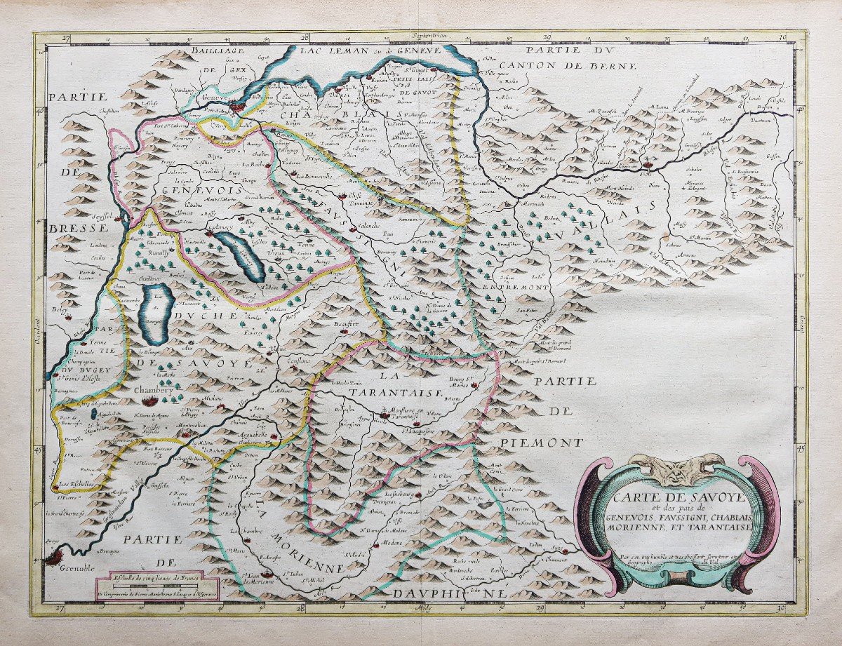 Carte Géographique Ancienne De Savoie