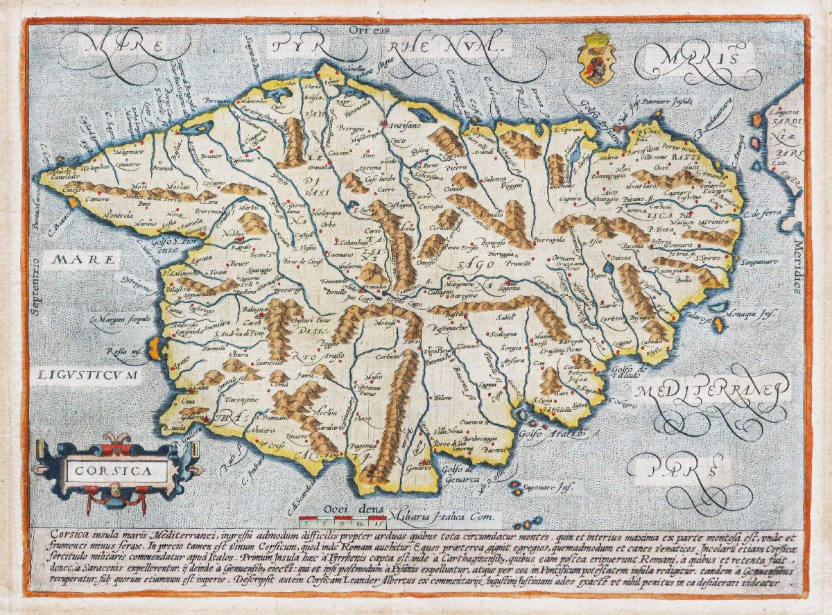 Old Geographic Map Of Corsica