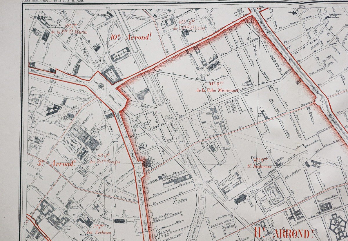 Old Plan Of The 11th Arrondissement Of Paris-photo-2