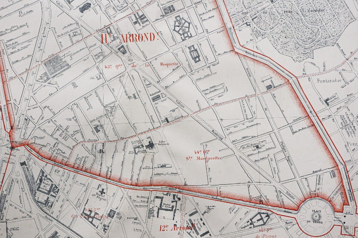 Old Plan Of The 11th Arrondissement Of Paris-photo-4