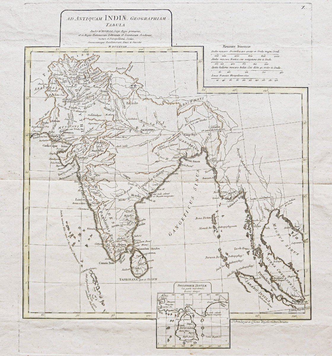 Old Geographic Map Of India – Sri Lanka