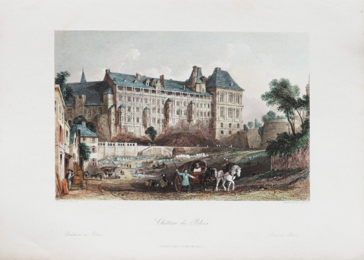 Old Engraving Of The Castle Of Blois