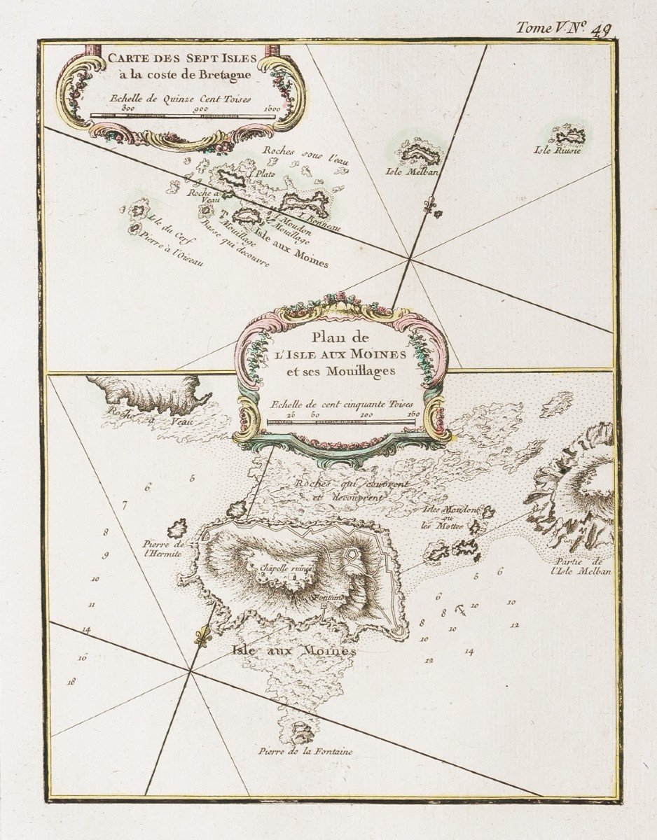 Nautical Chart Of The Isle Aux Moines - Brittany