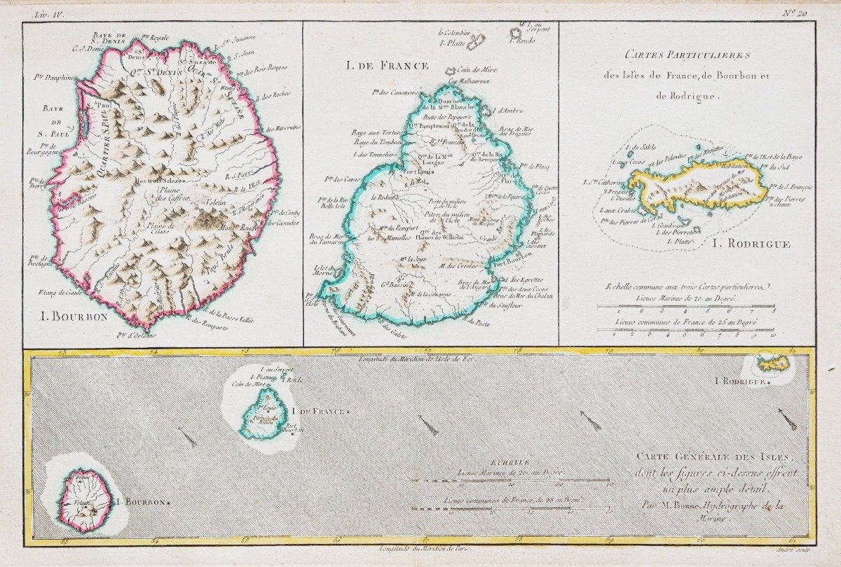 Carte Géographique – île Maurice – Réunion – île Rodrigue