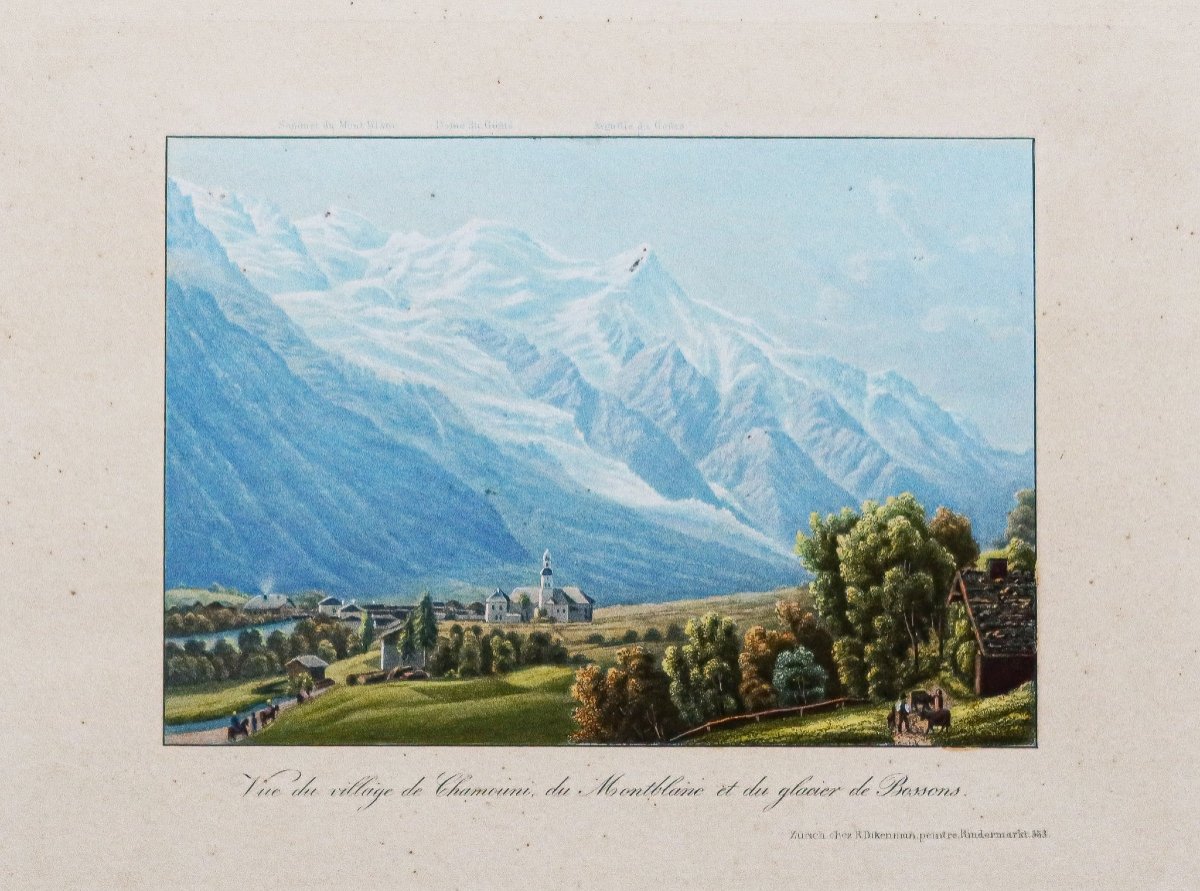 Old Engraving Of Chamonix - Mont Blanc