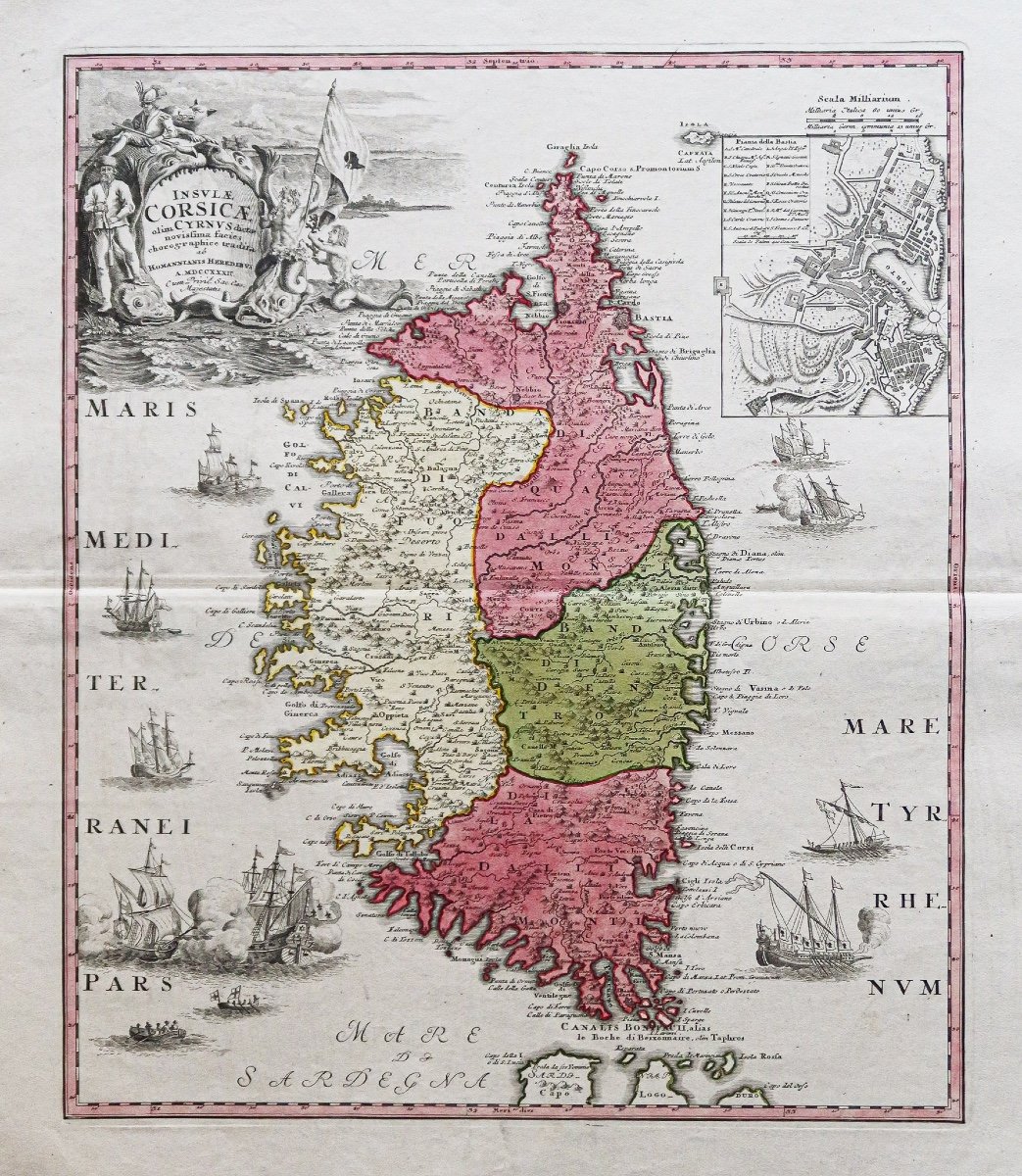 Carte Géographique Ancienne De La Corse