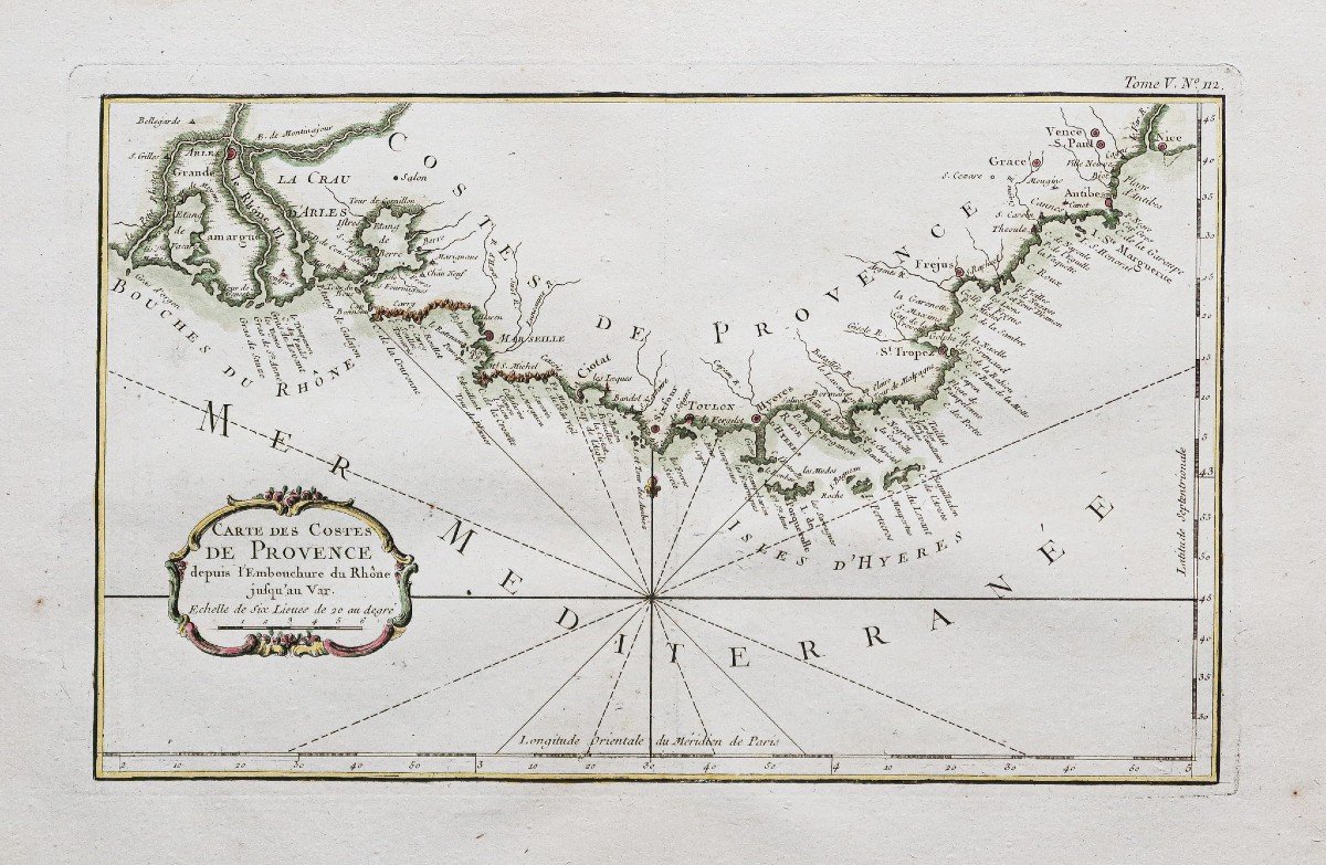 Carte Marine Ancienne Des Côtes De Provence