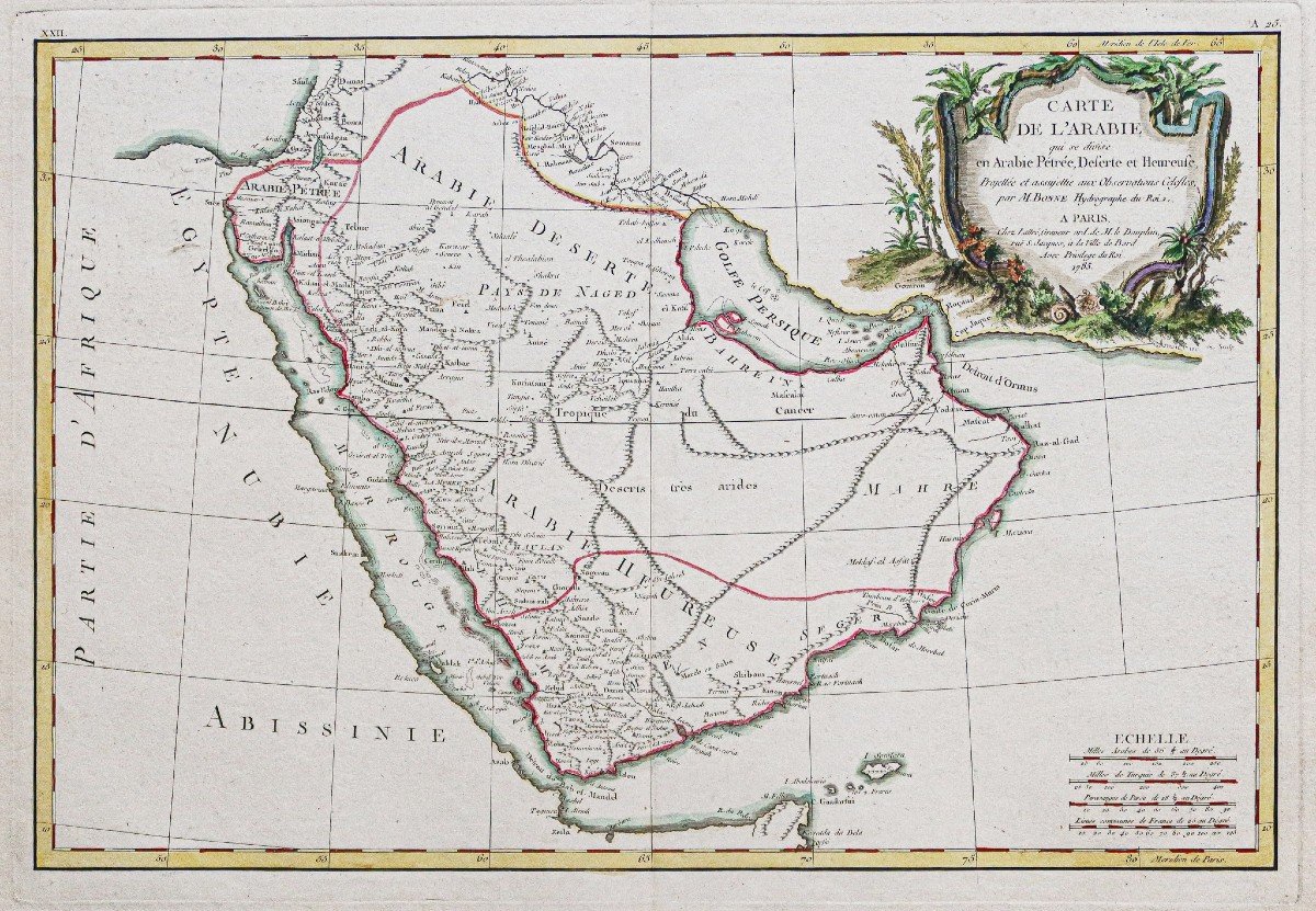 Old Geographic Map Of Arabia