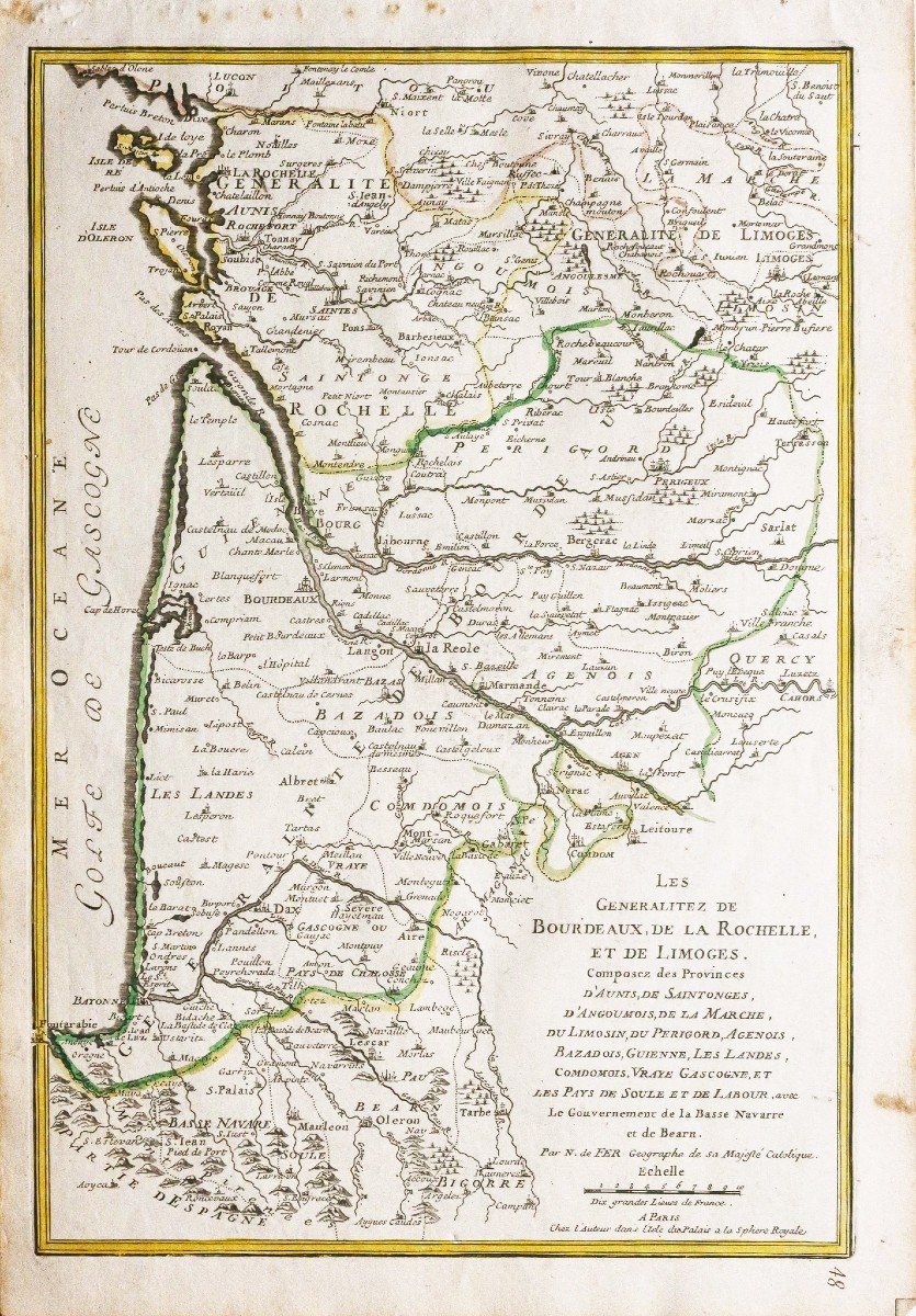 Old Geographic Map Of The Landes Bordeaux-photo-2