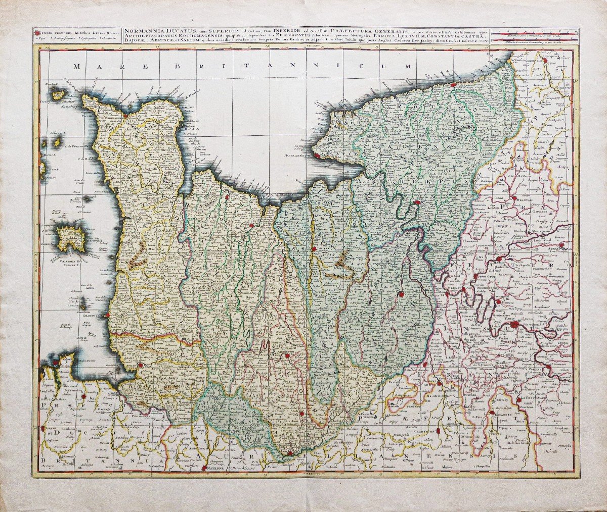 Carte Géographique Ancienne De La Normandie-photo-1