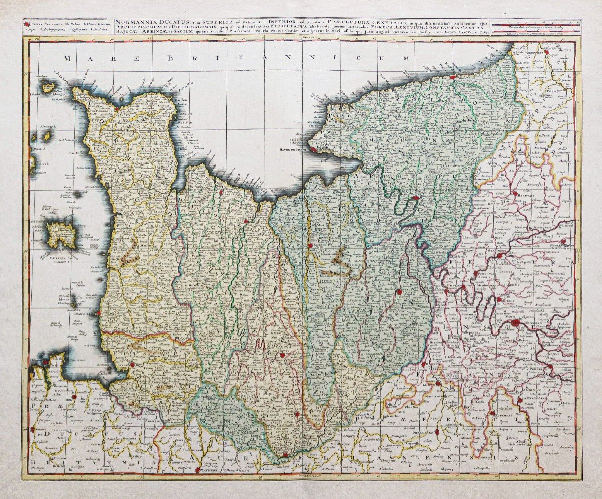 Carte Géographique Ancienne De La Normandie