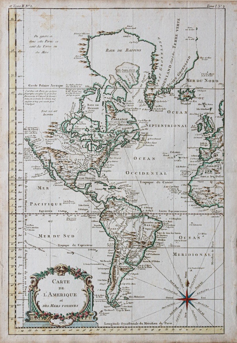 Old Nautical Chart Of America