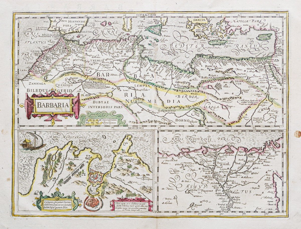 Carte Géographique Ancienne De L’afrique Du Nord