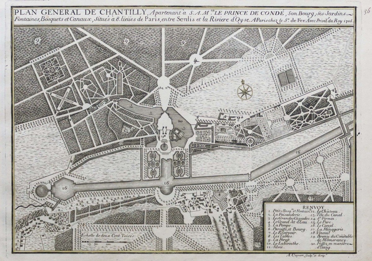 Plan Ancien Du Château De Chantilly