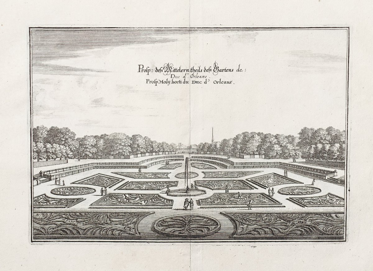 Old Engraving - Royal Palace - Palace Of The Duke Of Orleans