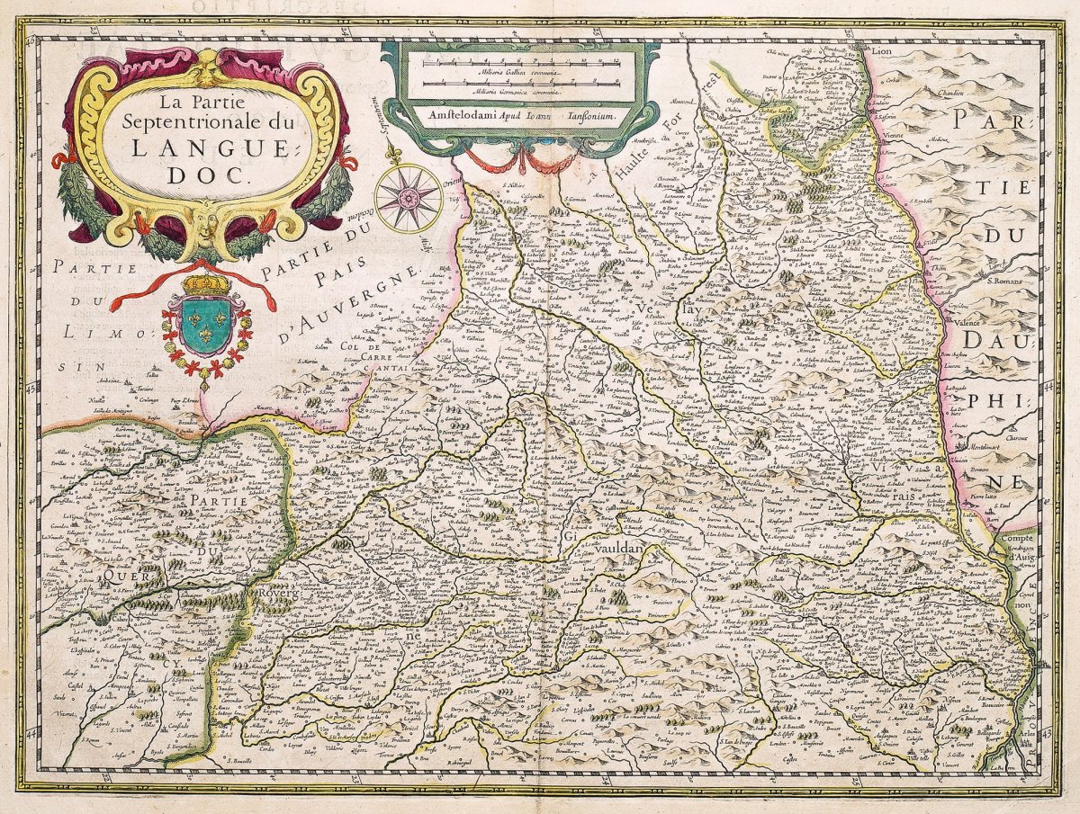 Carte géographique ancienne – Languedoc Septentrional 