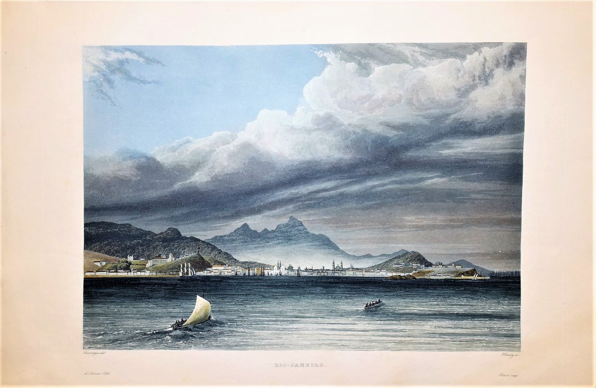 gravure ancienne de Rio de Janeiro – Voyage autour du Monde de Laplace 