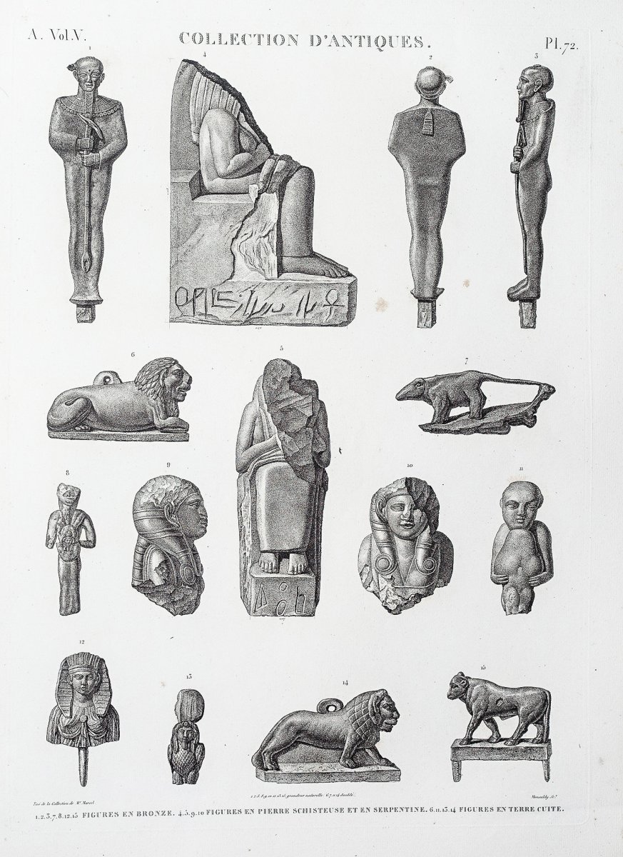 Description de l’Egypte – Collection d’Antiques - gravure ancienne