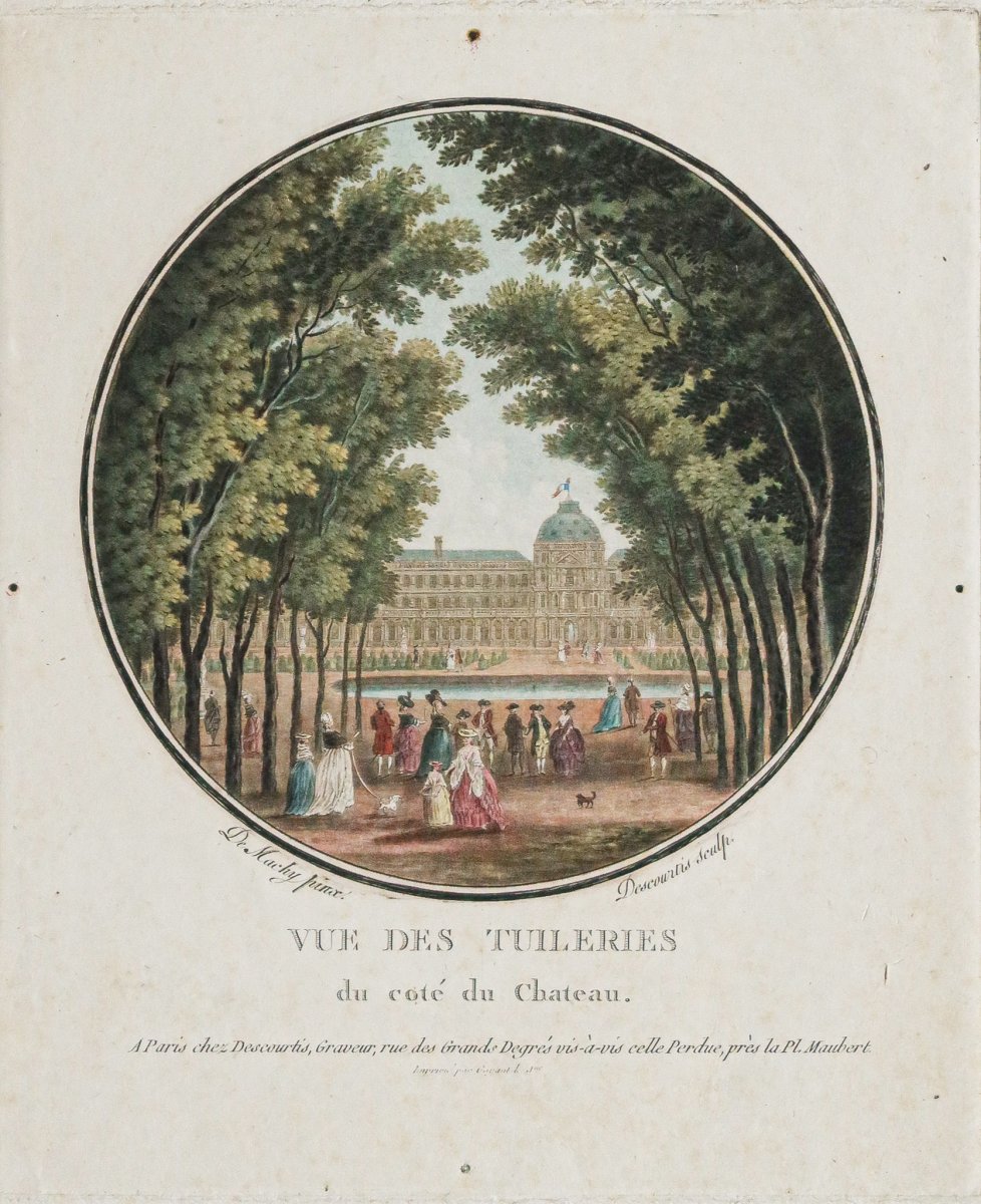 Gravures anciennes des Tuileries à Paris-photo-1