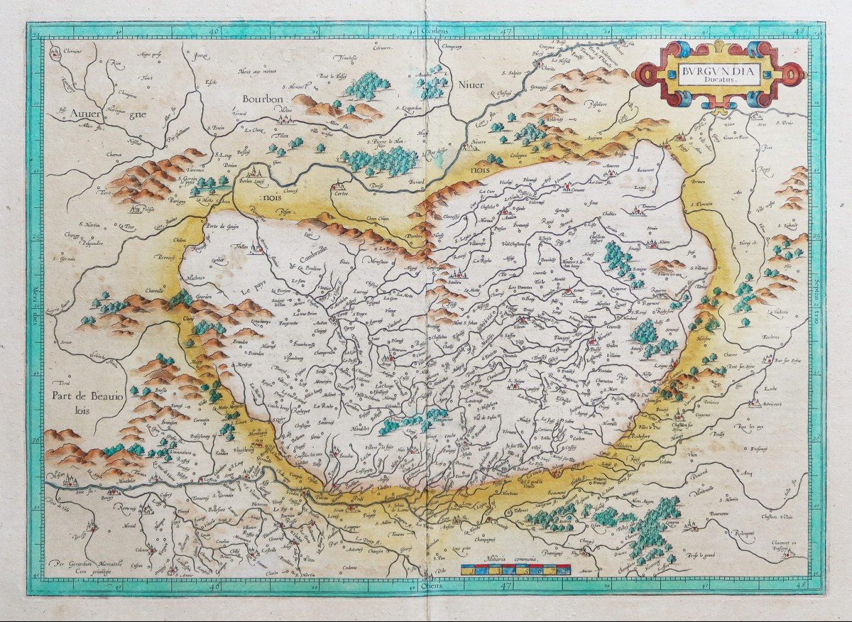 Old Geographical Map Of Burgundy-photo-2