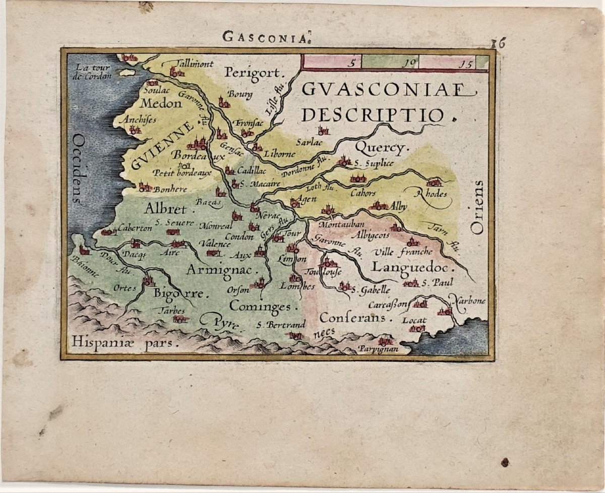 Ancient Geographic Map Of Gascony-photo-2