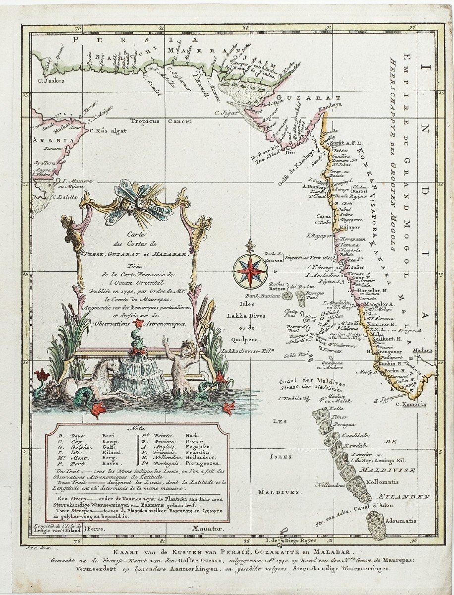 Carte Ancienne Des Côtes De Perse – Iran – Guzarat – Malabar-photo-2