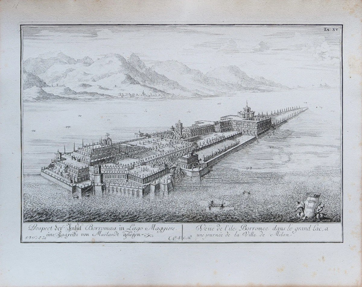 Old Engraving Of The Borromeo Island-photo-2