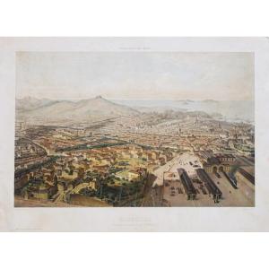 Gravure Ancienne – Marseille – Voyage Aérien En France