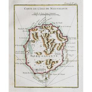 Carte Géographique Ancienne – île De Marie-galante
