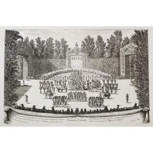 Old Engraving – The Festivals Of Versailles – Israel Silvestre