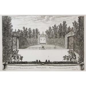 Gravure Ancienne – Les Fêtes De Versailles – Israel Silvestre