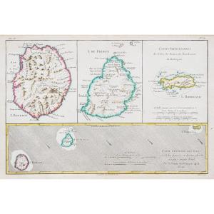 Carte Géographique – île Maurice – Réunion – île Rodrigue