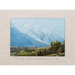 Old Engraving Of Chamonix - Mont Blanc