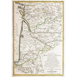 Old Geographic Map Of The Landes Bordeaux