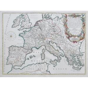 Old Map Of Europe – Empire Of Charlemagne