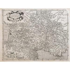 Old Geographic Map Of The South Of France